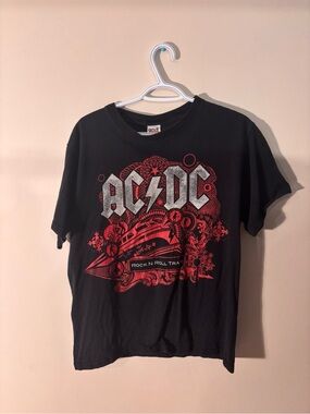AC/DC Black Shirt with Red and Silver Graphic